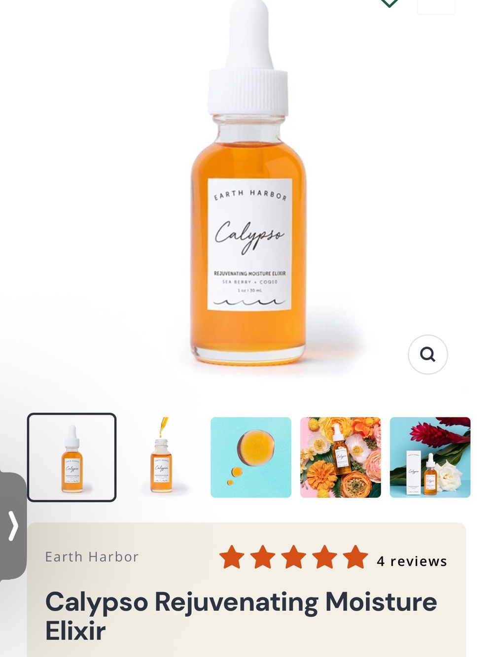 Earth Harbor Calypso Rejuvenating Moisture Antioxidant Glow Facial NEW